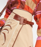 Johanna Ortiz Belted cotton-blend wrap skirt