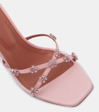 Amina Muaddi 70 embellished satin sandals