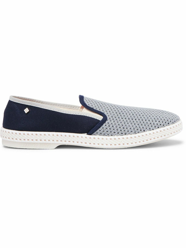 Photo: RIVIERAS - Maltese Falcon Cotton-Mesh and Canvas Espadrilles - Blue