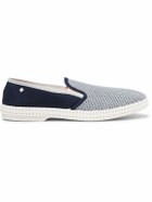 RIVIERAS - Maltese Falcon Cotton-Mesh and Canvas Espadrilles - Blue