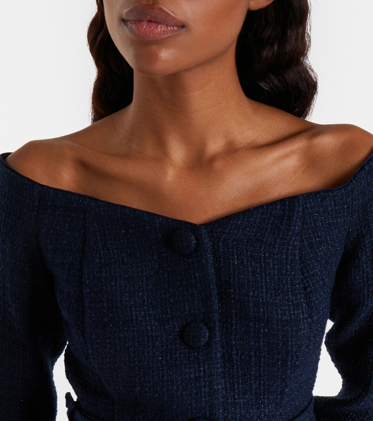 Roland Mouret Off-shoulder bouclé top