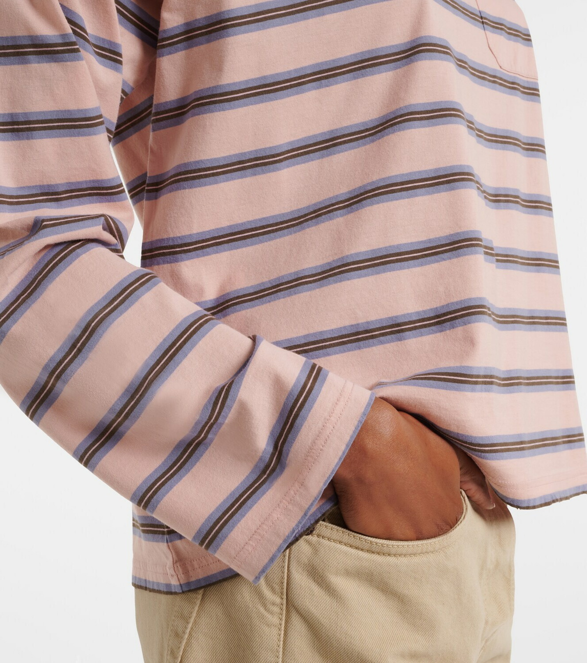Prada Striped cotton jersey top