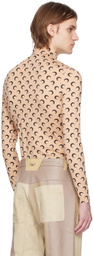 Marine Serre Tan Printed Turtleneck
