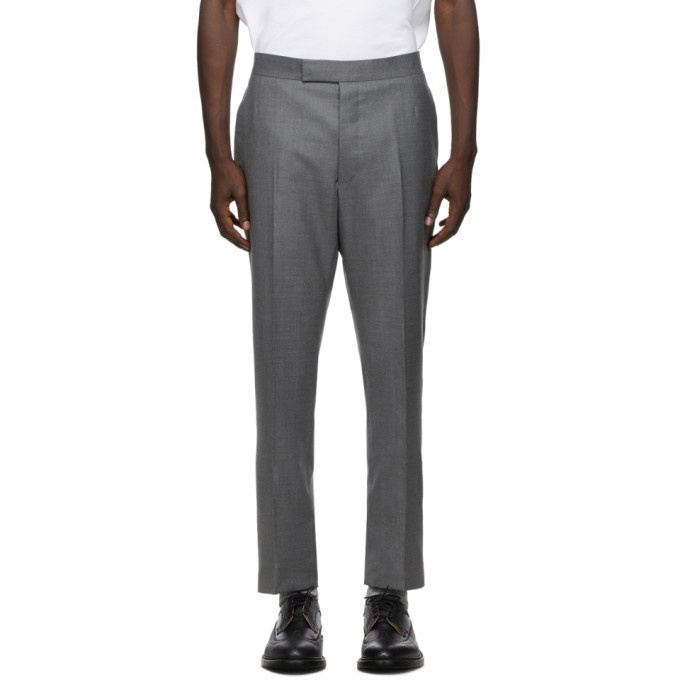 Photo: Thom Browne Grey Super 120s Wool Twill Trousers