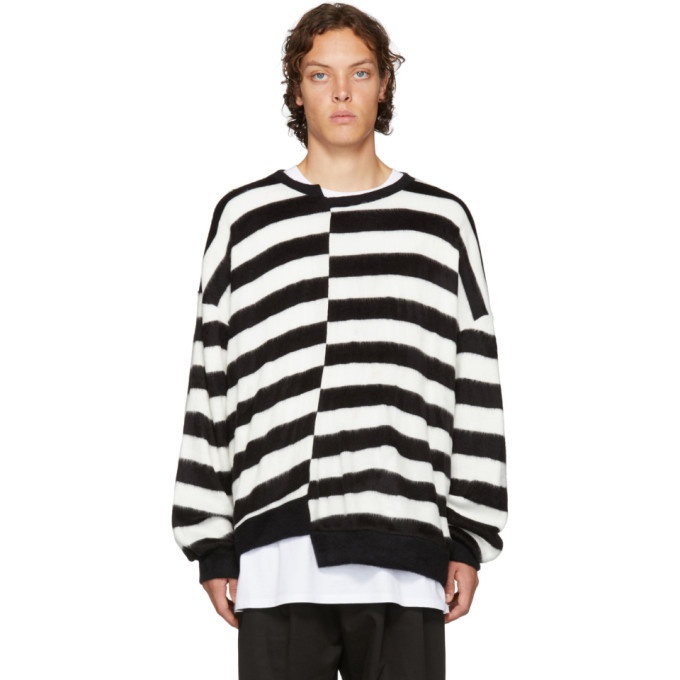 Photo: D by D Black and White Unbalanced Striped Sweater