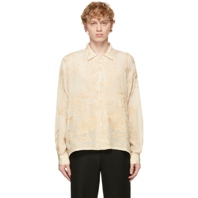 Photo: Bode Beige Floral Embroidered Shirt
