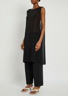 Eileen Fisher Sheer Silk-chiffon Poncho Black