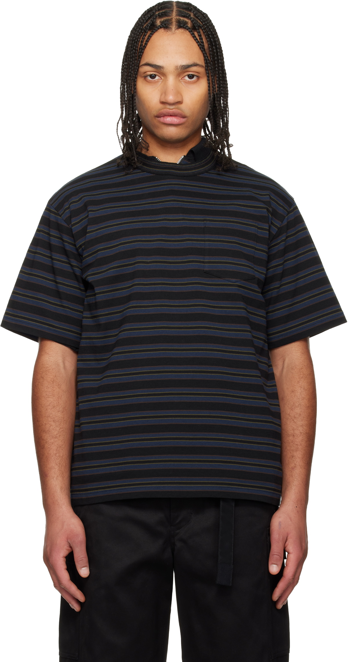 sacai Black WTAPS Edition Flock Print T-shirt Sacai