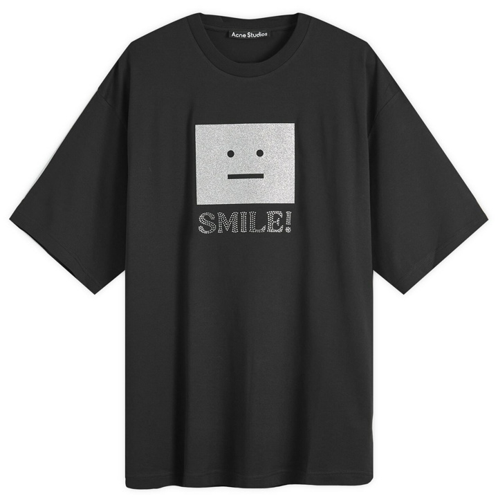 Photo: Acne Studios Women's Face Smile T-Shirt in Black