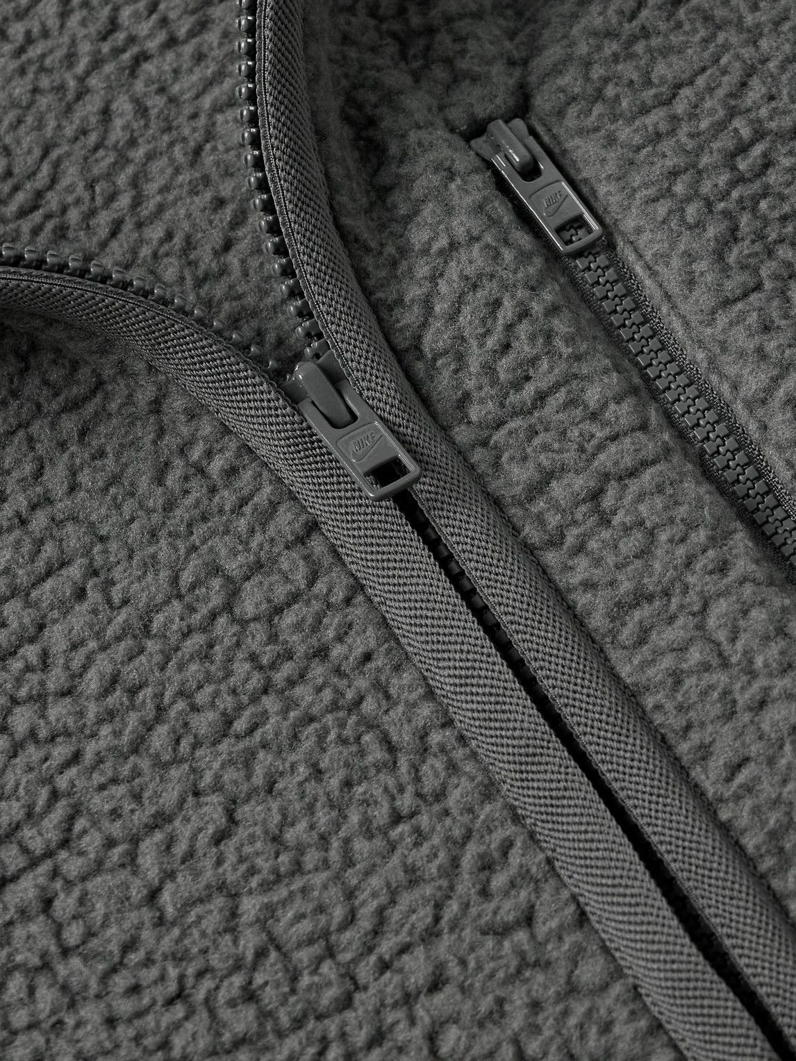 Nike - Sportswear Club Logo-Embroidered Fleece Jacket - Gray