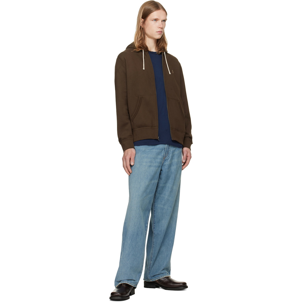 Polo Ralph Lauren Brown Fleece Full-Zip Hoodie