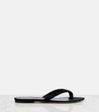 The Row Sacha velvet thong sandals
