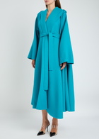 Alaïa Cape-effect Wool-blend Coat Turquoise