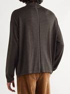 The Row - Delsie Merino Wool Mock-Neck Sweater - Brown