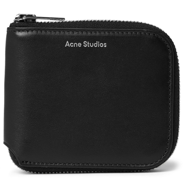 Photo: Acne Studios - Logo-Print Leather Zip-Around Wallet - Black