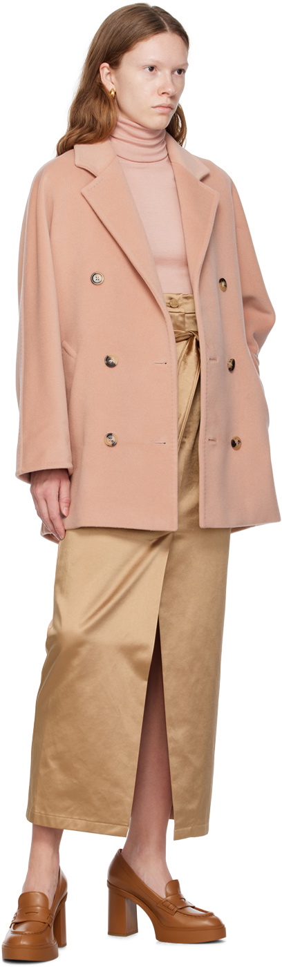 コート Max Mara Pastel Pink Wool Blend Rebus Coat Max Mara Pink Rebus Coat Max Mara