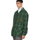 Gucci Green Check Wool Vintage Crest Jacket