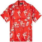 Represent Men's Floral Vacation Shirt in Burnt Red