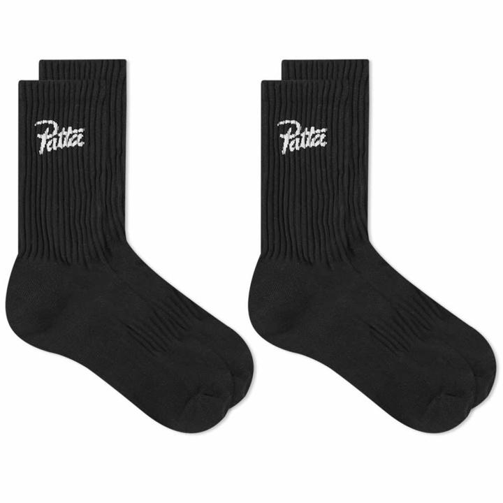 Photo: Patta Men's Sports Sock - 2 Pack in Black