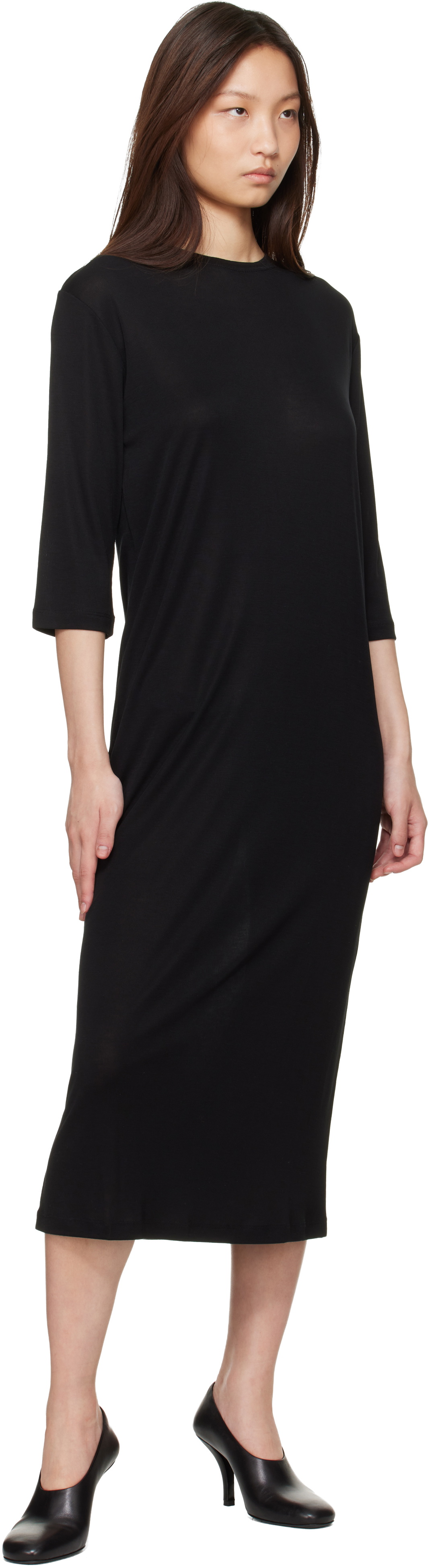 Studio Nicholson Black Milner Jersey Midi Dress