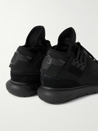 Y-3 - Qasa Suede-Trimmed Neoprene and Webbing High-Top Sneakers - Black