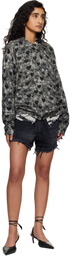 R13 Black Crossover Denim Shorts