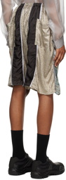 SC103 Gray & Gold Paneled Shorts