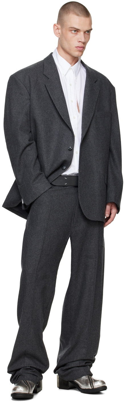 Random Identities Gray Creased Trousers