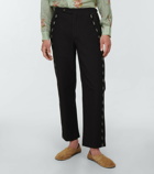 Bode - Beaded Harlequin straight cotton pants