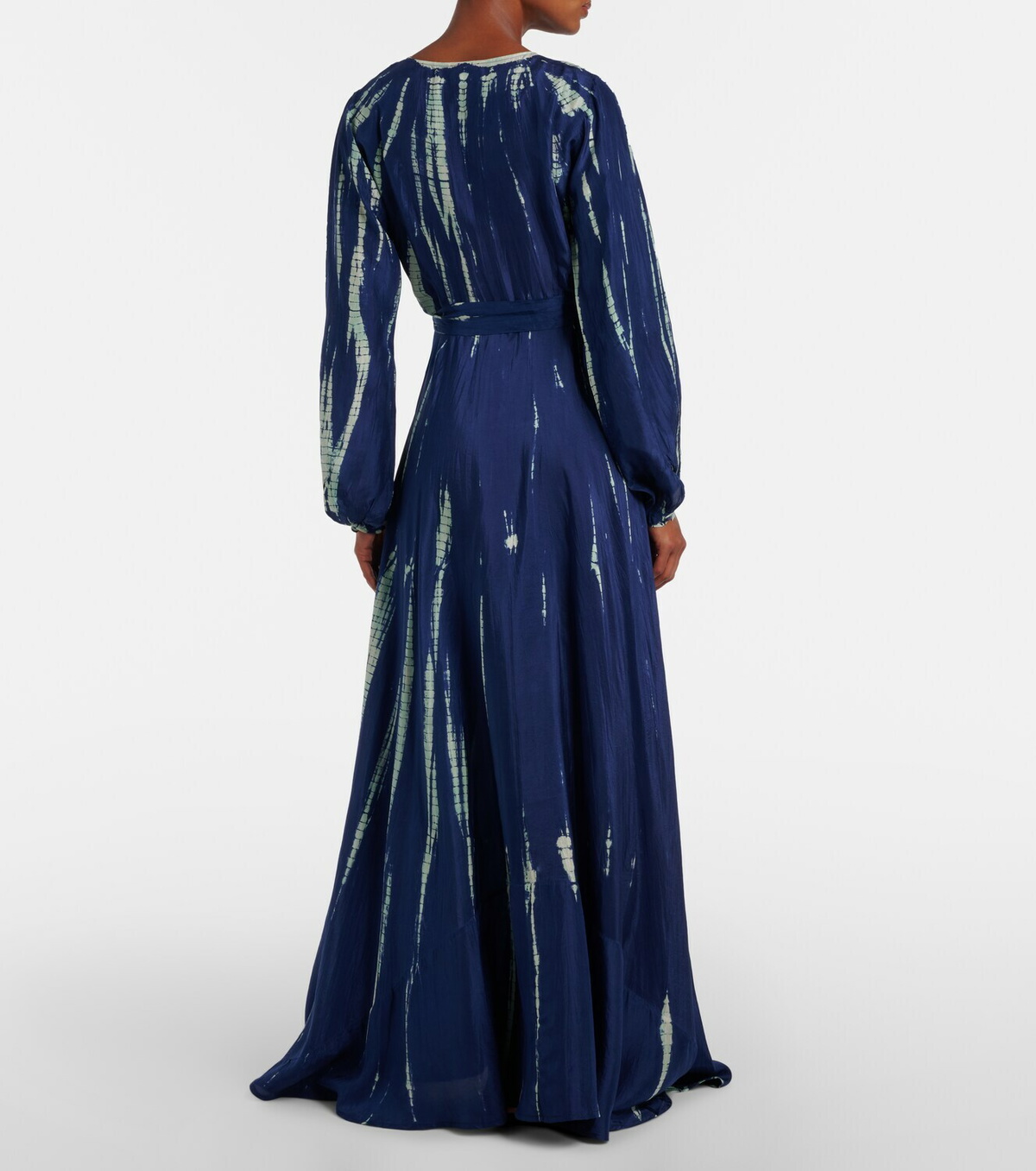 Anna Kosturova Tie-dye silk wrap maxi dress