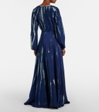Anna Kosturova Tie-dye silk wrap maxi dress