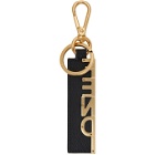 Fendi Black and Gold Logo Charm Keychain