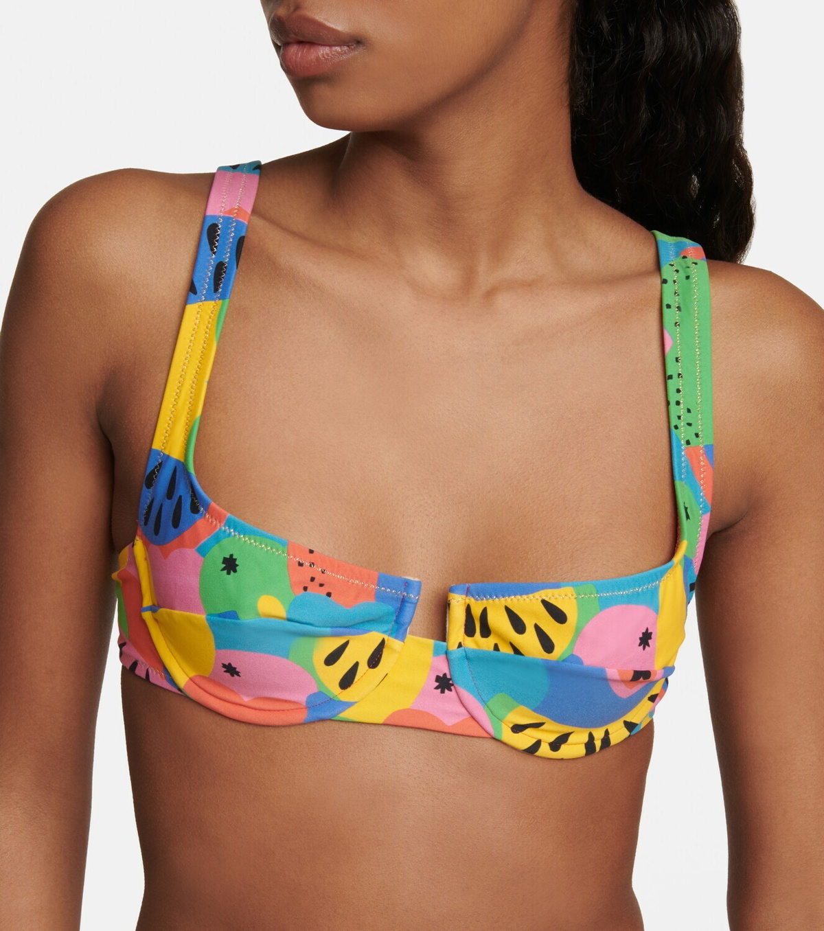 Brigitte printed bikini top in multicoloured - Reina Olga