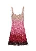 Alice + Olivia Eve Dégradé Sequin-embellished Mini Dress Pink