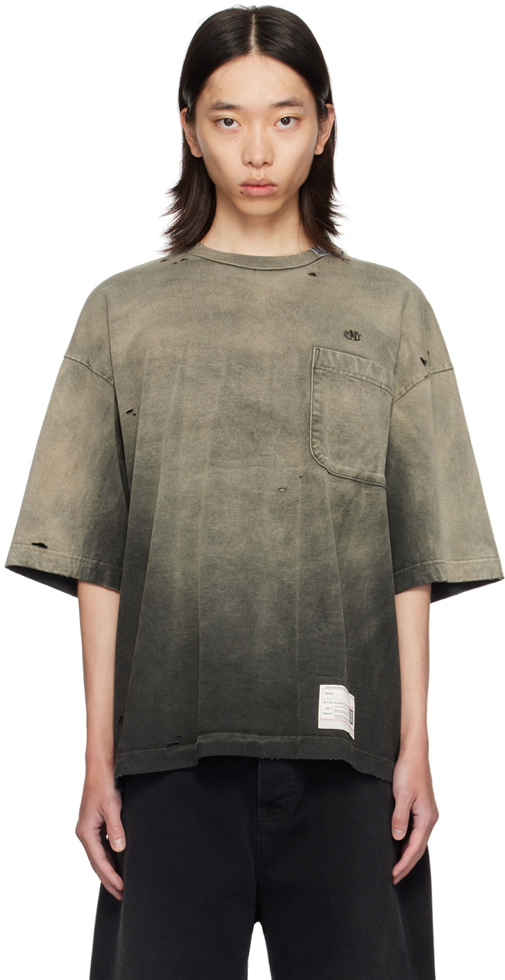 Maison MIHARA YASUHIRO Beige & Black Sun Faded T-Shirt