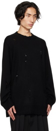 Yohji Yamamoto Black Distressed Sweater