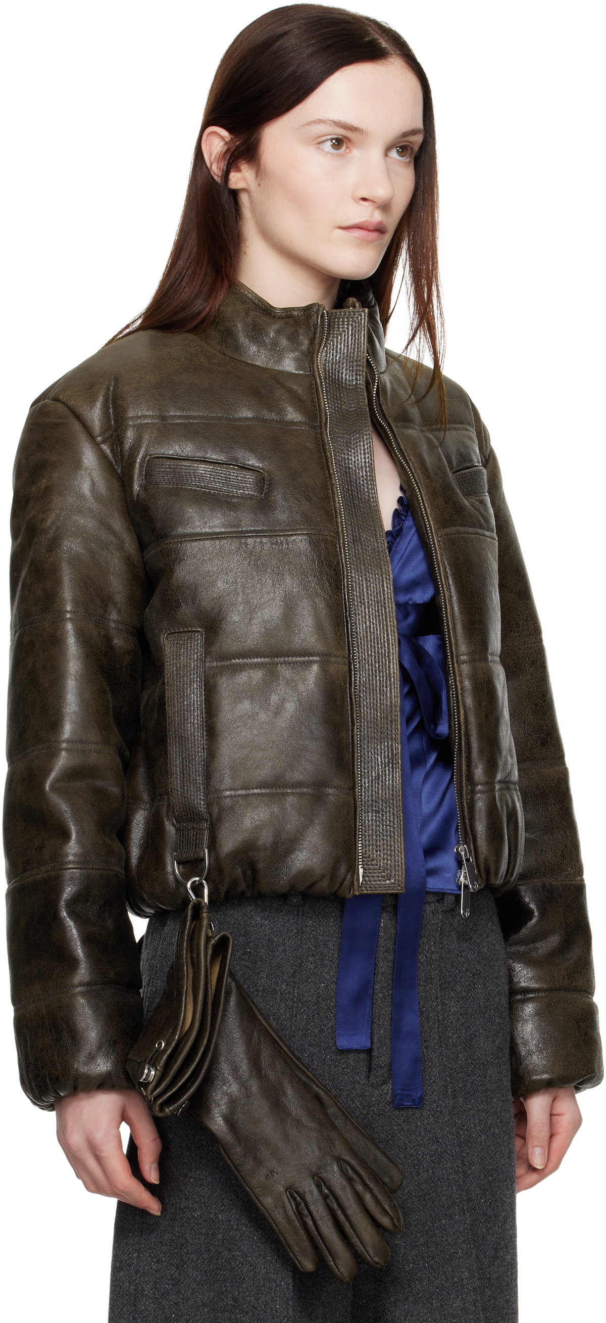 Saks Potts Brown Franklin Leather Jacket