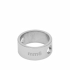 MM6 Maison Margiela Women's Logo Ring in Brunito Palladio Burattato