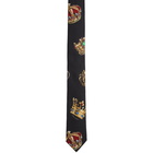 Dolce and Gabbana Black Silk Crown Tie