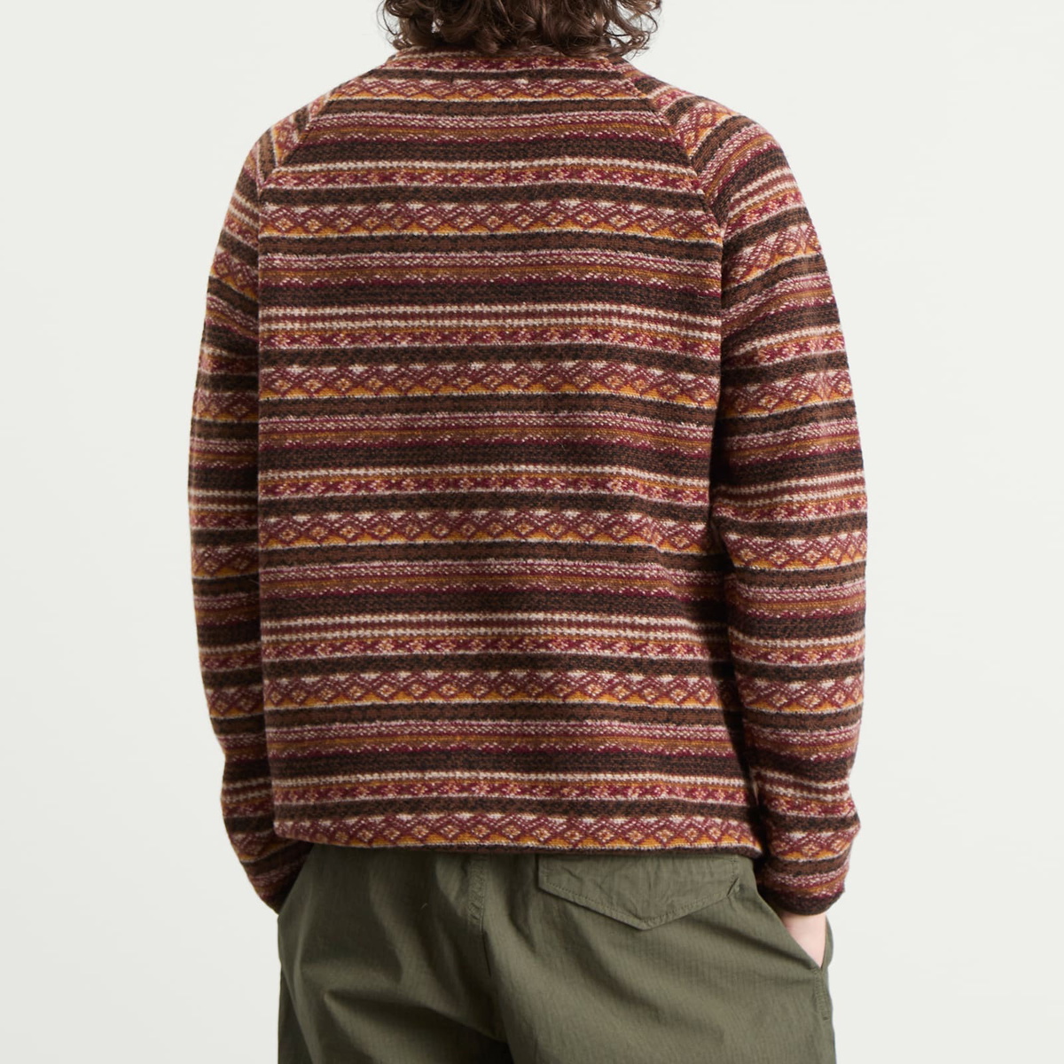Kestin Men's Junction Knitted Fairisle Sweatshirt in Umber