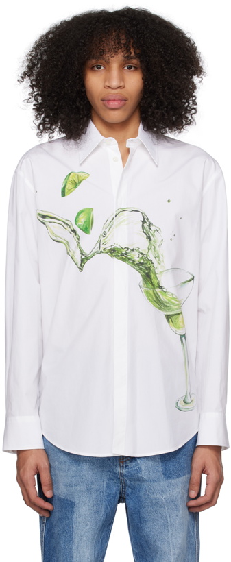 Photo: MSGM White Printed Shirt