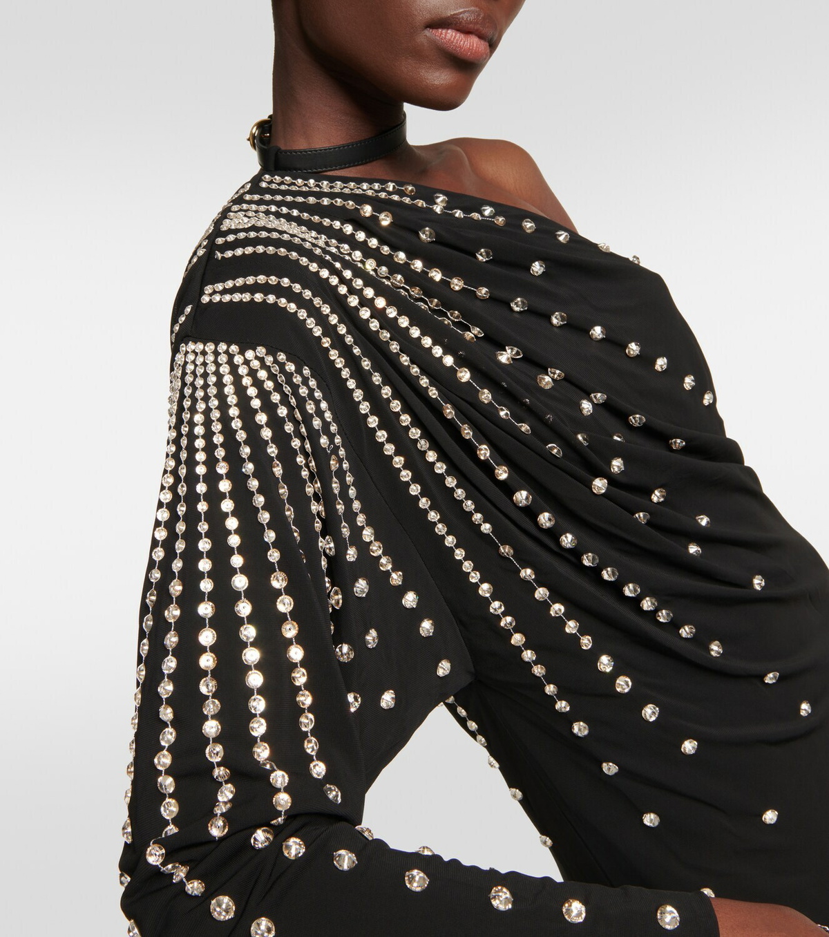 Gucci - Crystal-embellished jersey midi dress Gucci