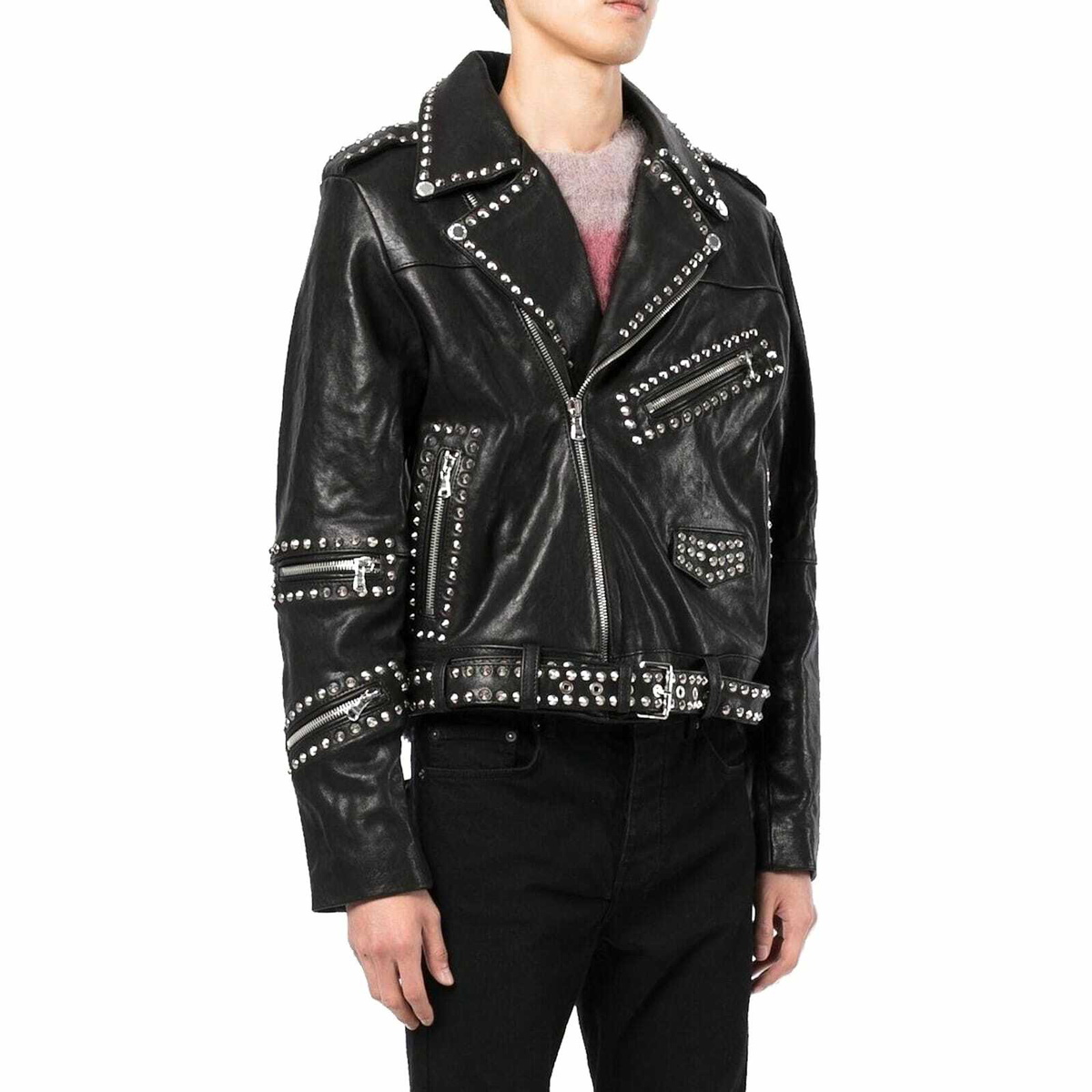 レザージャケット・コート CELINE STUDDED NAPPA COAT Celine Studded Leather Jacket Celine