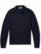 Mr P. - Textured Organic Cotton Polo Shirt - Blue
