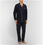 Desmond & Dempsey - Brushed-Cotton Twill Pyjama Shirt - Men - Navy