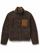 Oliver Spencer - Bembridge Corduroy-Trimmed Fleece Jacket - Brown