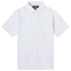 Beams Plus Men's Button Down Short Sleeve Shirt in Blue Candy Stripe