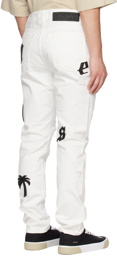 Palm Angels White Distressed Jeans