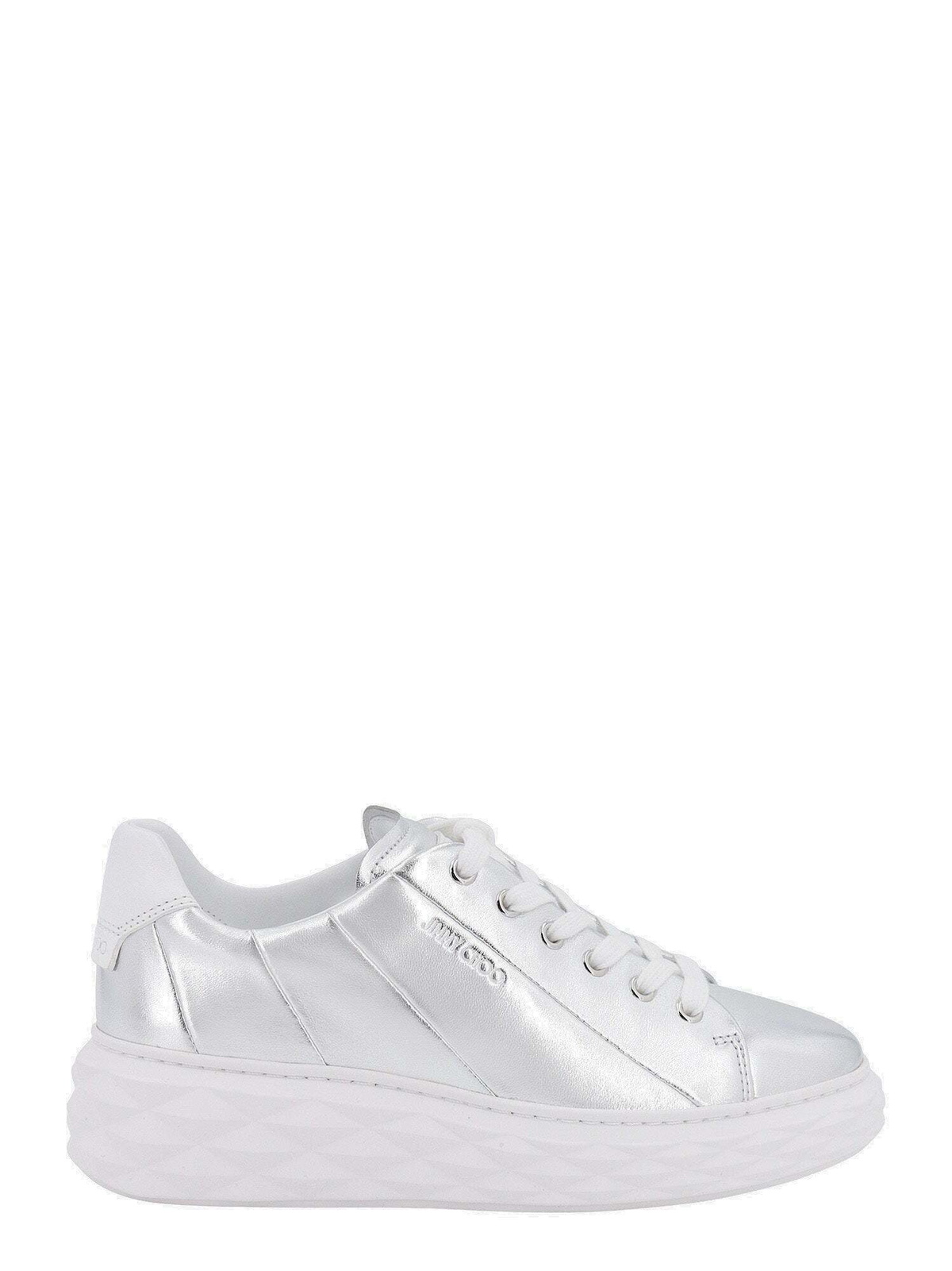 DIAMOND LIGHT MAXI/F  White Nappa Leather Low-Top Trainers with