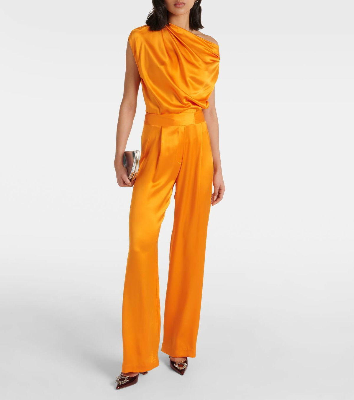 The Sei Draped one-shoulder silk top